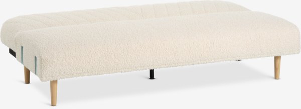 Sofa bed PARADIS off-white teddy/oak colour