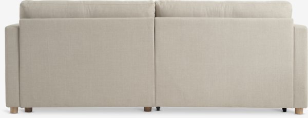 Sovesofa m/sjeselong TEGLHUSE beige stoff
