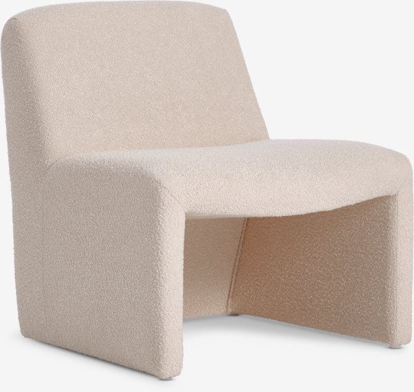 Lounge chair BULLERUP white teddy