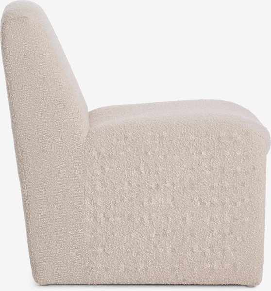 Lounge chair BULLERUP white teddy fabric