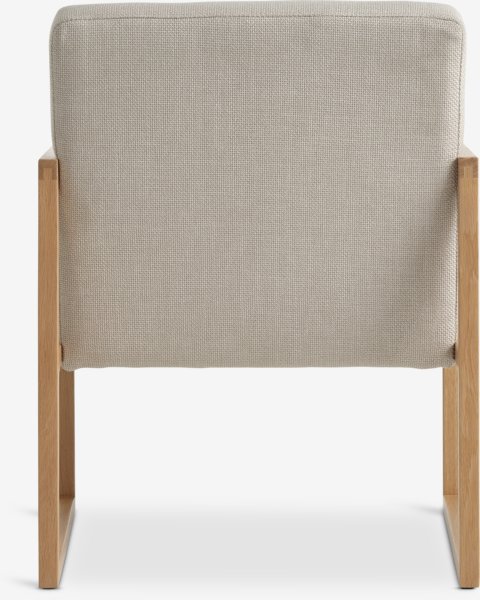 Armchair KALUNDBORG sand fabric/oak