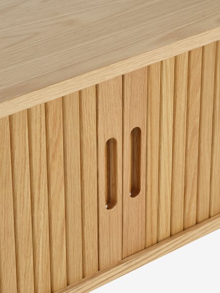 Meuble TV LYNGVIG 160cm 2 portes tambours chêne naturel