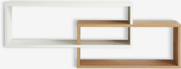 Ράφια τοίχου ALLESTED 2 ράφια λευκό/άγρια φυσική δρυς