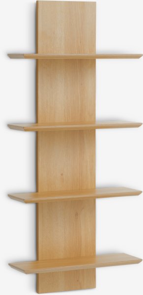 Wall shelf BORUM 4 shelves oak colour