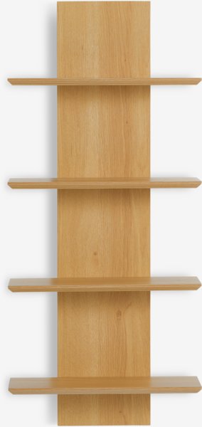 Wall shelf BORUM 4 shelves oak colour