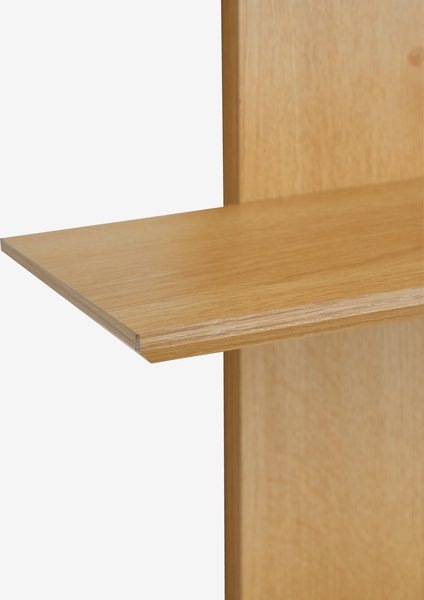 Wall shelf BORUM 4 shelves oak colour