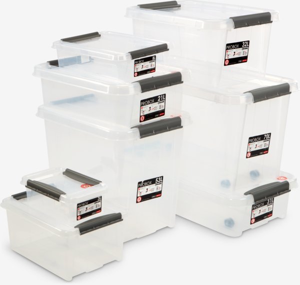 Contenitore portaoggetti PROBOX 32 L con coperchio trasp.