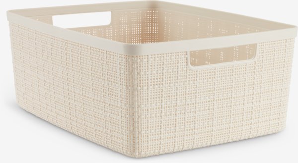 Panier JUTE 12L plastique blanc cassé