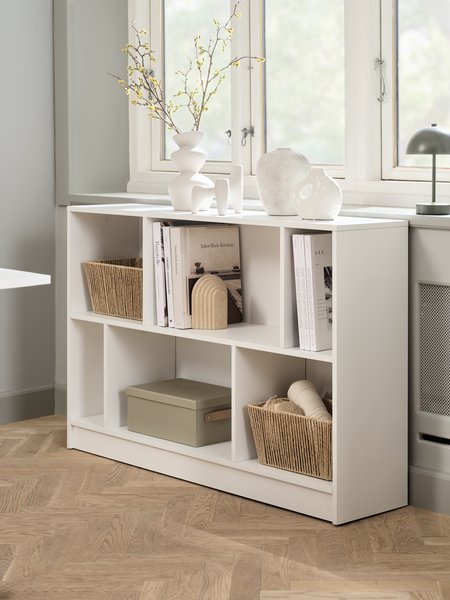 Bookcase MOSBJERG 6 shelves white