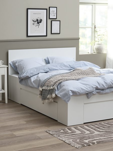 Letto LIMFJORDEN 160x190 cm 3 cassetti bianco