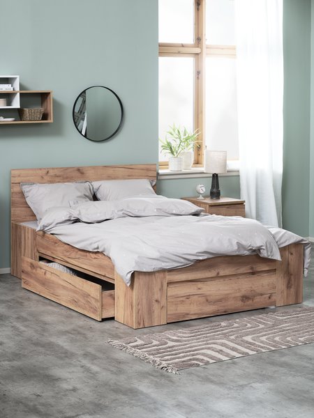 Bedframe LIMFJORDEN 140x200 naturel eiken kleur