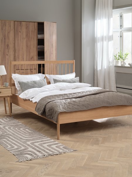 Bed frame STUBBERUP Euro Double oak