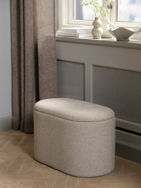 Pouffe GISLEV 65x36 w/storage sand fabric