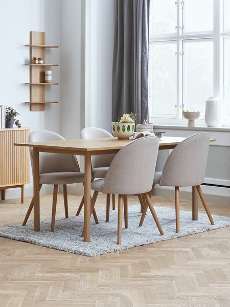 ALSTED L160 table oak + 4 THORUP chairs beige/oak