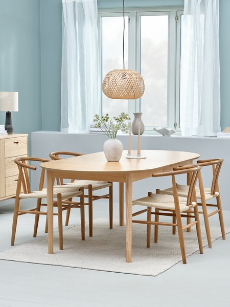 MARSTRAND L200/280 table oak + 4 GUDERUP chairs oak/natural