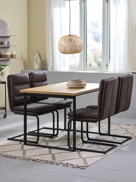 AABENRAA L120 table oak + 4 ULSTRUP chairs anthracite/black