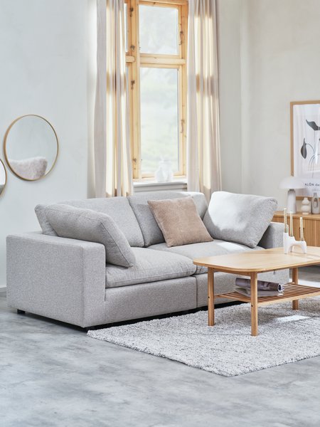 Modulsofa LUNDBY 2-pers. sandfarvt stof