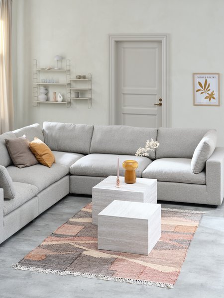 Modular sofa LUNDBY corner sand fabric