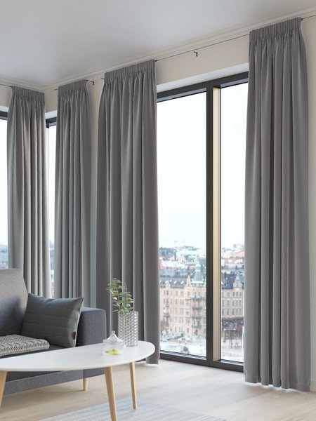 Curtain AUSTRA 1x140x300 velvet grey