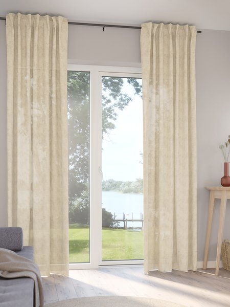 Curtain BIRKHOLM 1x140x245 flower beige