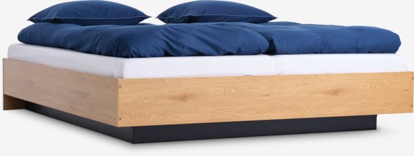 Bed frame ELLINGE Super King with storage oak colour