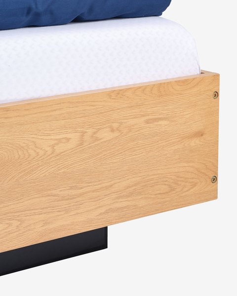 Letto ELLINGE 180x200 cm con contenitore color rovere