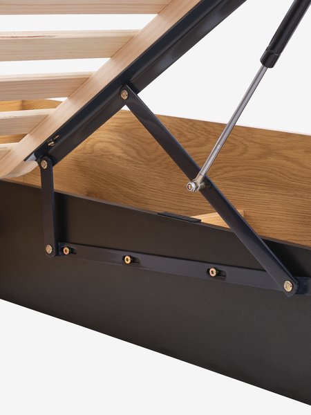 Bed frame ELLINGE Super King with storage oak colour