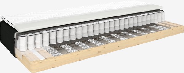 Boxmadras 90x200cm GRIMSE PB30 sort-05 MEMORY