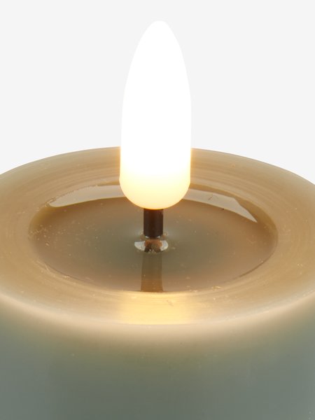 LED bloklys FALAR Ø5xH13cm grøn m/timer