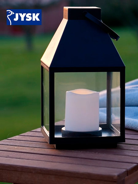 Lantern MYRRIKSE W14xL14xH25cm w/LED black