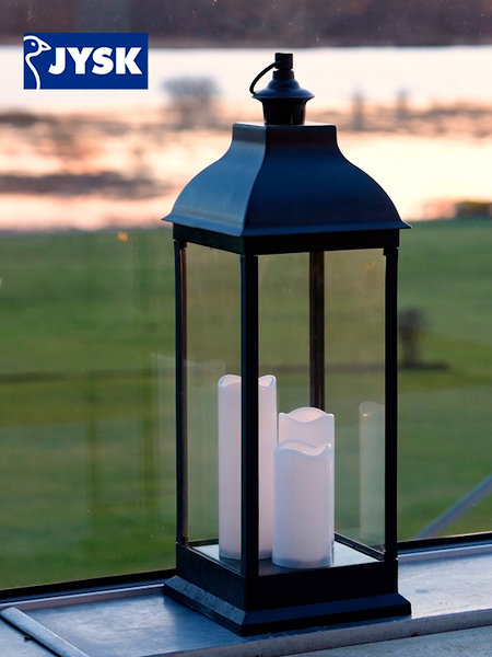 Lantern ANKA W24xL24xH70cm w/LED black