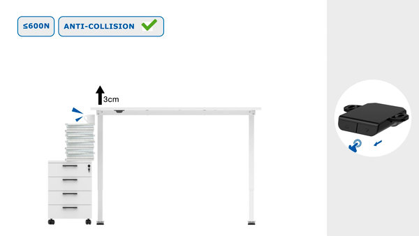 Verstelbaar bureau SVANEKE 70x140 wit