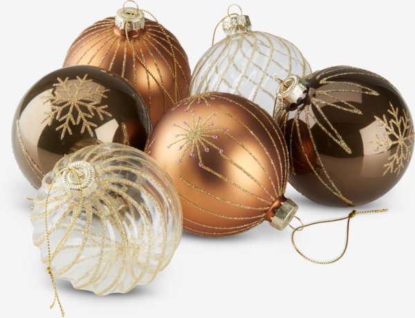 Boule de Noël GALDER 6pcs/pqt Ø6cm verre