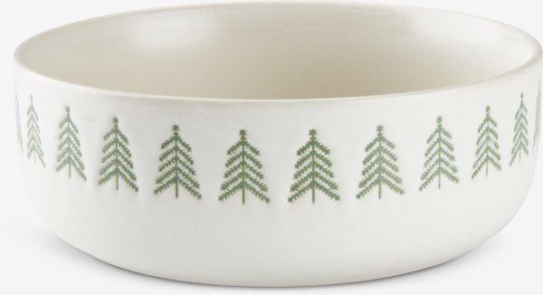 Bowl FREKI D16xH6cm stoneware white and green