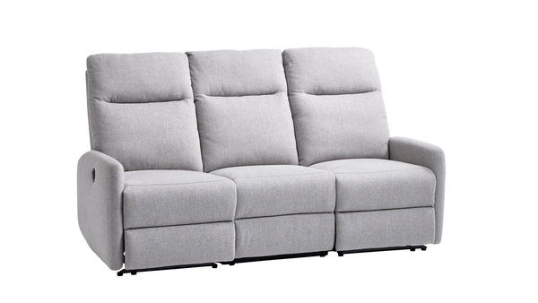 Sofa VONSILD 3-seater electric reclining light grey