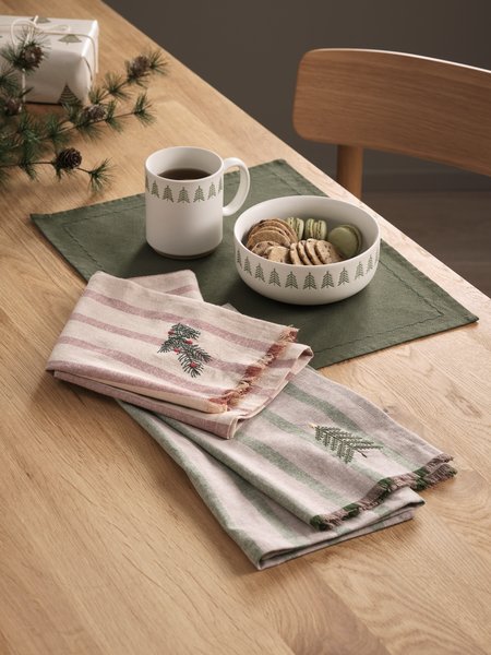 Schale FREKI Ø16xH6cm Steinzeug weiss und grün