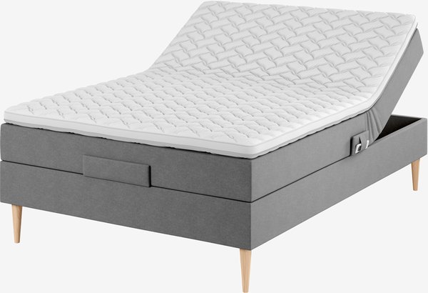 Lit réglable 140x200cm TONDRA GE45 gris-23 DREAMZONE