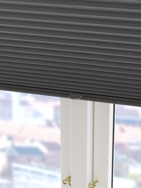 Store plissé occultant HVEN 90x130cm gris double sens