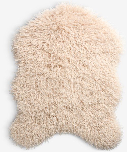 Faux lambskin KORSKNAP 55x75 beige