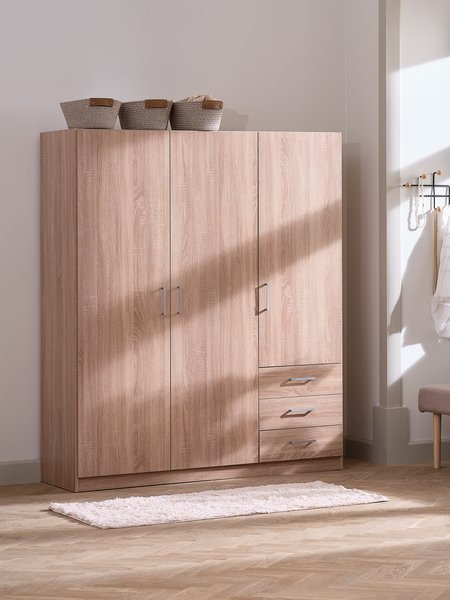 Wardrobe VIBY 150x200 3 doors natural oak colour