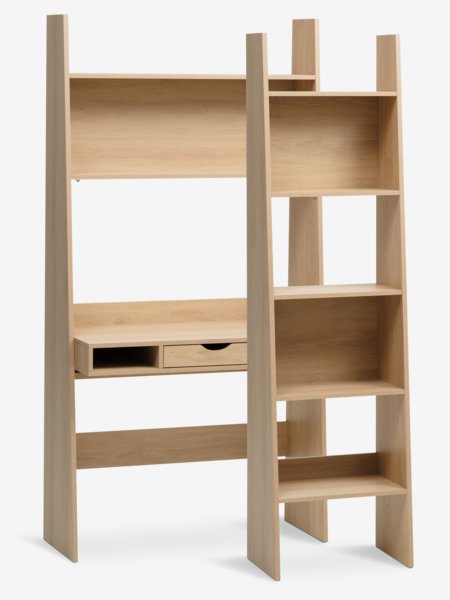 Bookcase KRARUP 5 shelves oak colour