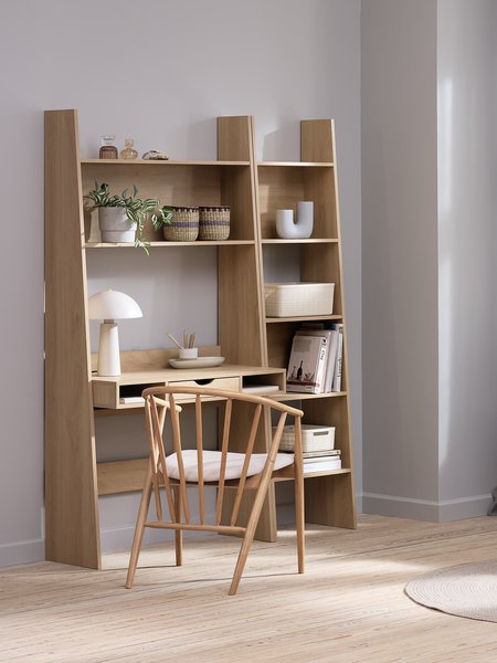 Bookcase KRARUP 5 shelves oak colour