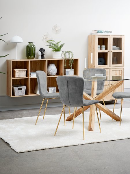 Display cabinet SKALS glass doors oak
