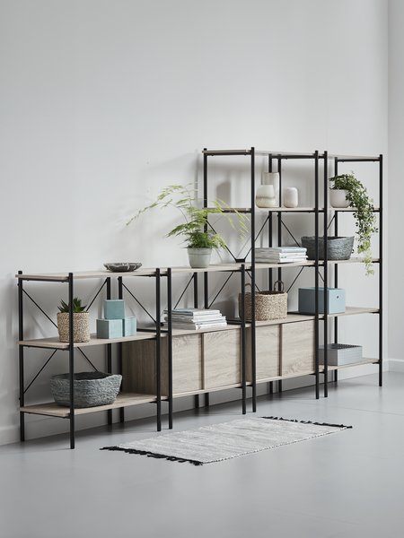 Shelving unit VANDBORG 5 shelves. oak/black