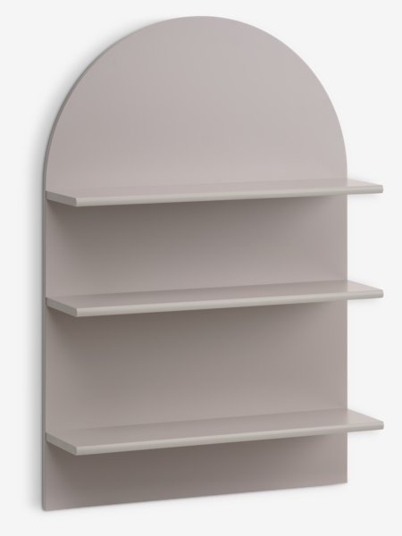 Wall shelf ALKEN 3 shelves warm grey