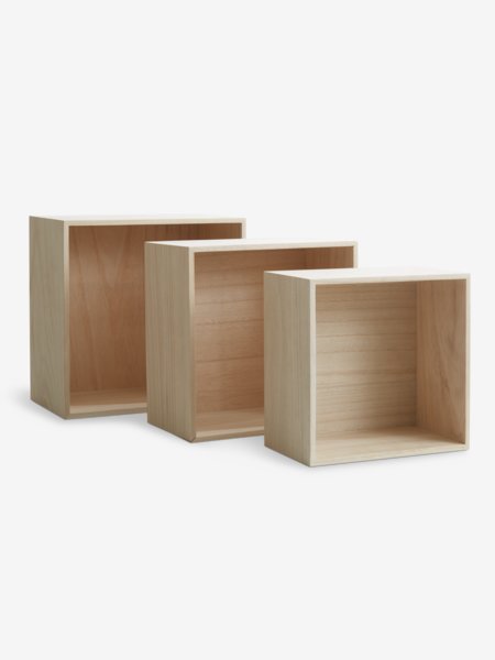 Wall shelves ILBRO set of 3 natural