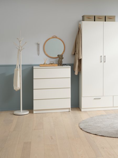 Wardrobe ELLESTED 144x200 3 doors 2 drawers white