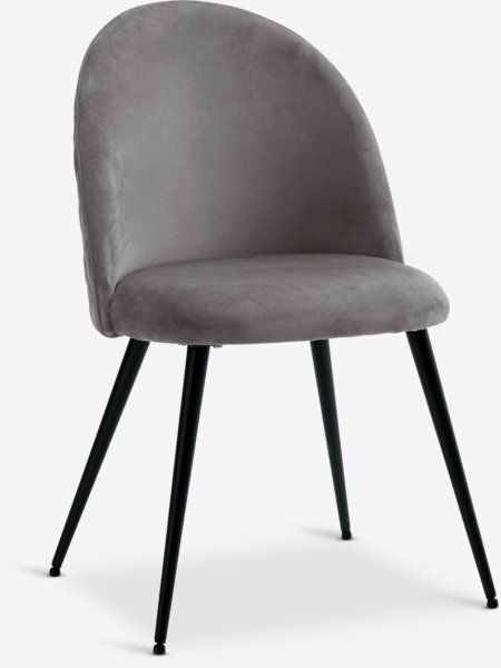 Scaun KOKKEDAL catifea gri/negru