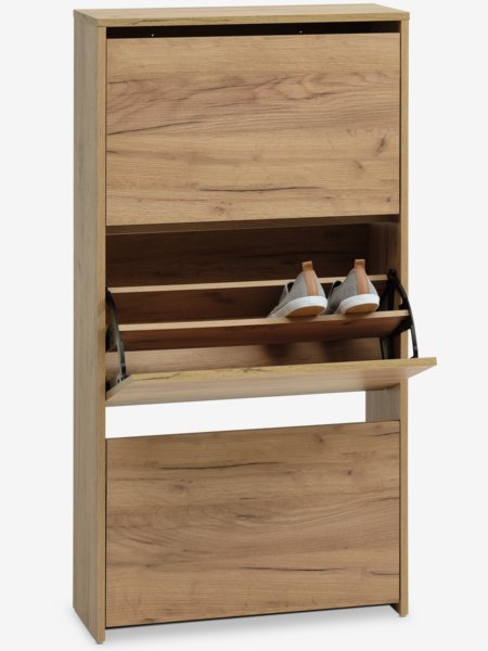 Shoe cabinet KULHUSE 3 comp. natural oak colour