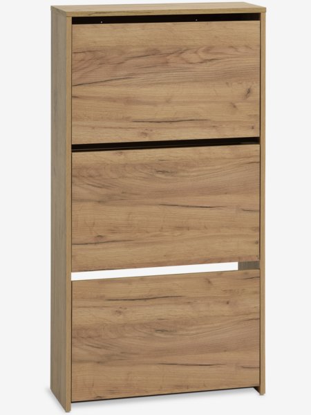 Shoe cabinet KULHUSE 3 comp. natural oak colour